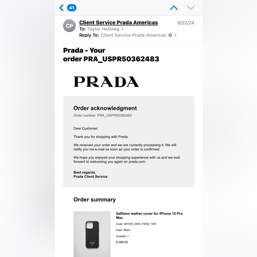 Prada Saffiano Leather Phone Case for iPhone 15 pro max - Picture 3 of 3